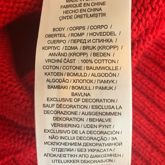 NWOT Ralph Lauren Red and Gold Crest 100% Cotton Sweater - Picture 9 of 12